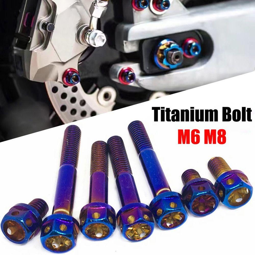 10/15/20/25/30/35/40/45/50/60 Titanium Bolt With Drilled Holes Hex Head Bolts Motorcycle