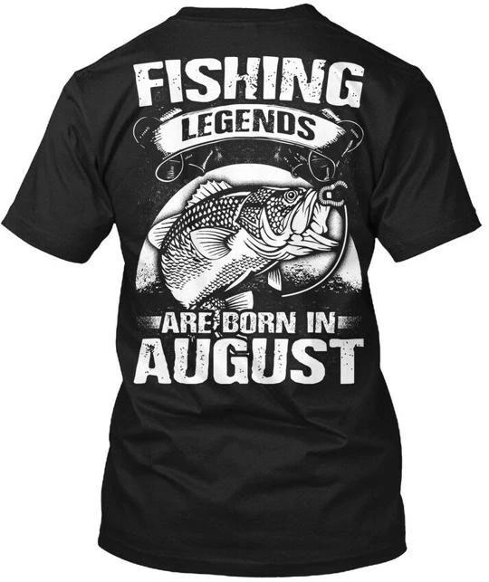 

Fishing Legends August 100% Cotton T-shirt Mens Tees Top Made in the USA T-Shirt Tee Top Unisex 3XL