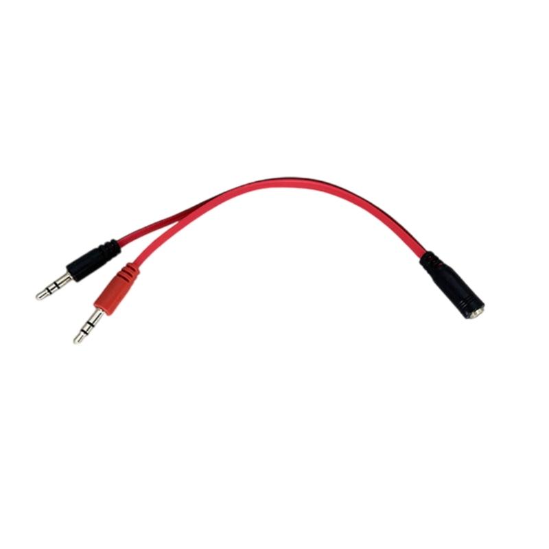 

3.5MM Auditory Y Splitter Cable 20CM 1 Male/Female to 2 Male/Female Splitter for Headphones and Microphone Flat Wire