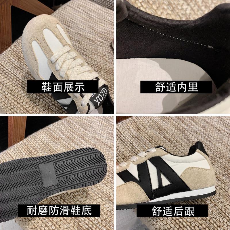 Retro inner height increase women's new autumn versatile casual sports board shoes fashionable flat bottom