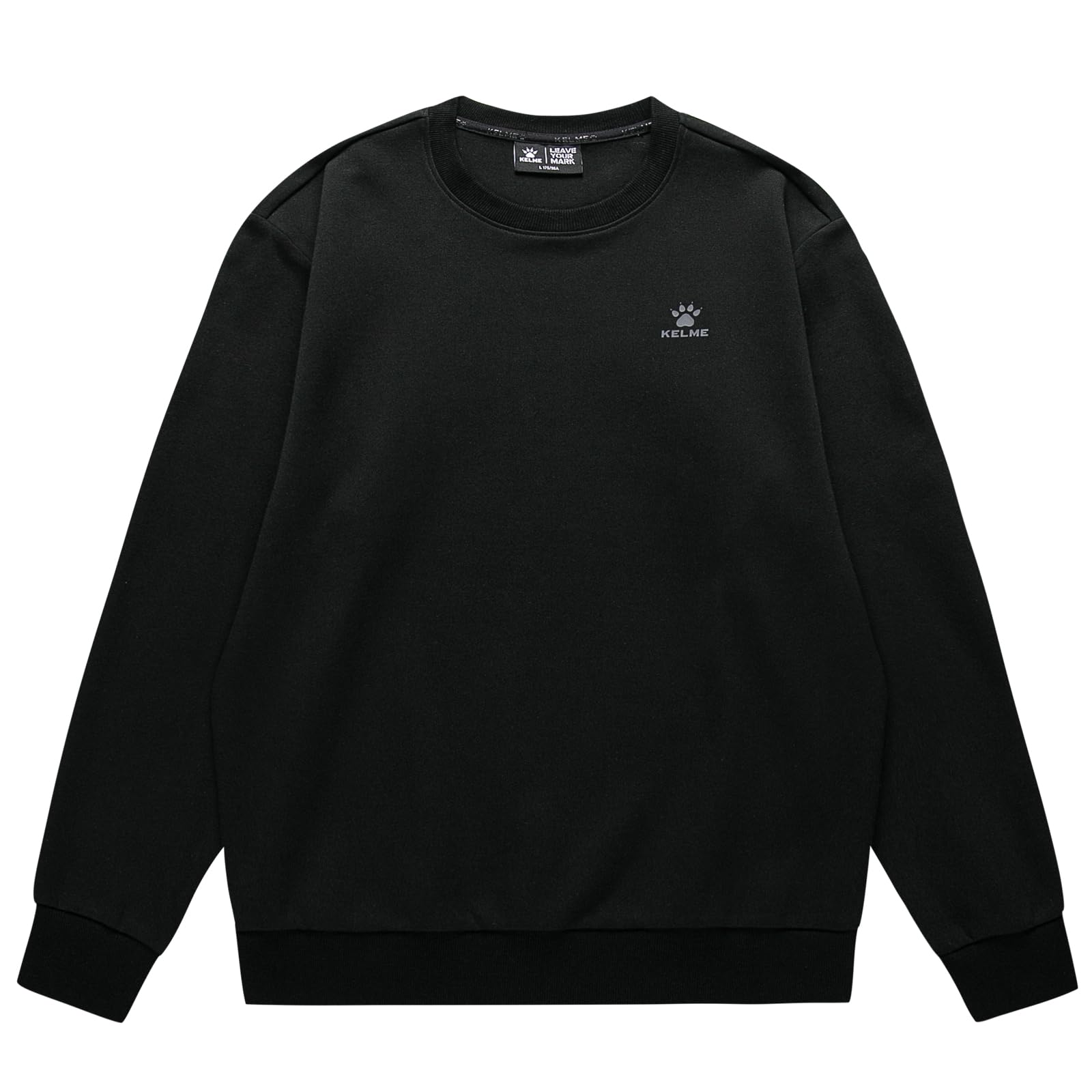 

Kelme Men s Long Sleeve Crew Neck Sweatshirt with One-Point Logo (Black, L)
