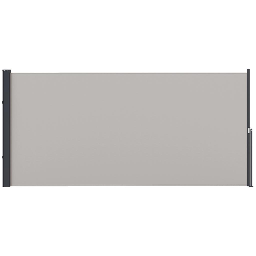 Side Awning Side Blind Retractable Privacy Screen Aluminum Polyester 3 X 1.4 M Light Gray