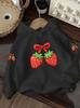 Kids' Casual Hoodie with a Cute and Sweet Strawberry Print, a Versatile Everyday Style, Suitable for Children Aged 3 and Up.