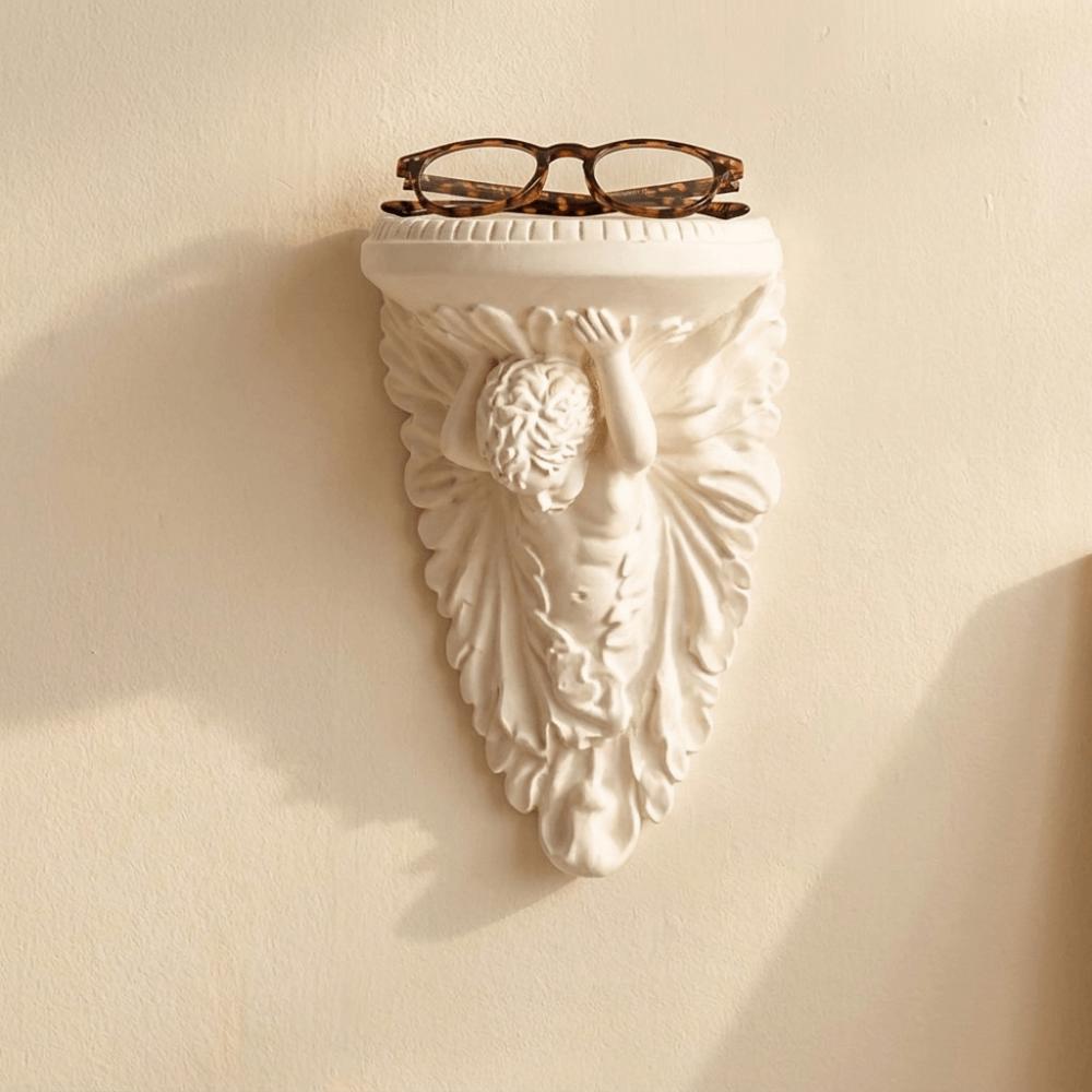 3D Printed Angel Floating Shelf European Style Decorative Wall Bracket Wall Storage Rack  Entryway