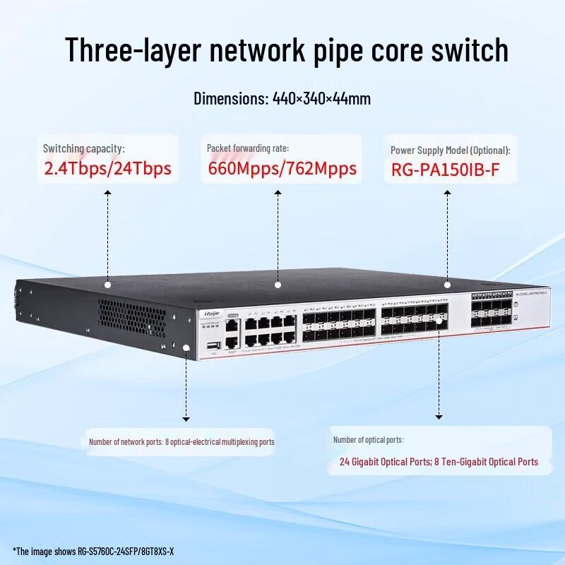 

Ruijie RG-S5760C Layer 3 Managed Switch with 24 SFP Ports and 10G Uplinks