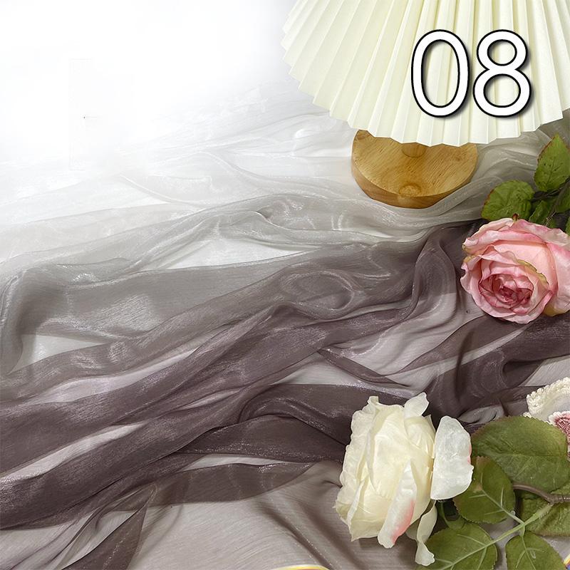1/2/5 Meter 30D Rainbow Gradient Color Chiffon Fabric Organza Tulle Fabric For Diy Ancient Style Hanfu Silky Dress Stage Garment