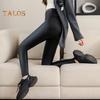 Women Leggings High Waist Slim Fit Hip Lift Faux Leather Bottoming Pants Velvet Lining Thickened Warm Windproof Casual Yoga Pants