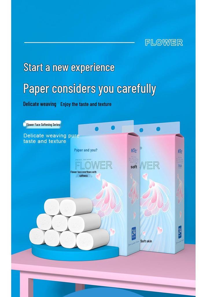 Papel & Você: Papel Higiênico sem Tubo, 24 Rolos Grandes, Lenço Doméstico de 6 Folhas