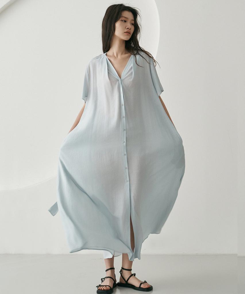 Dijainowol Robe Long Dress_Windy Blue