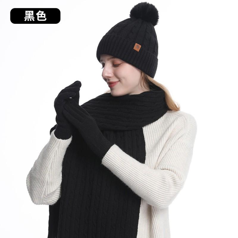 Winter Warm Knit Hat Scarf Gloves Set Women - Acrylic Twist 3-Piece Cold Weather Accessory