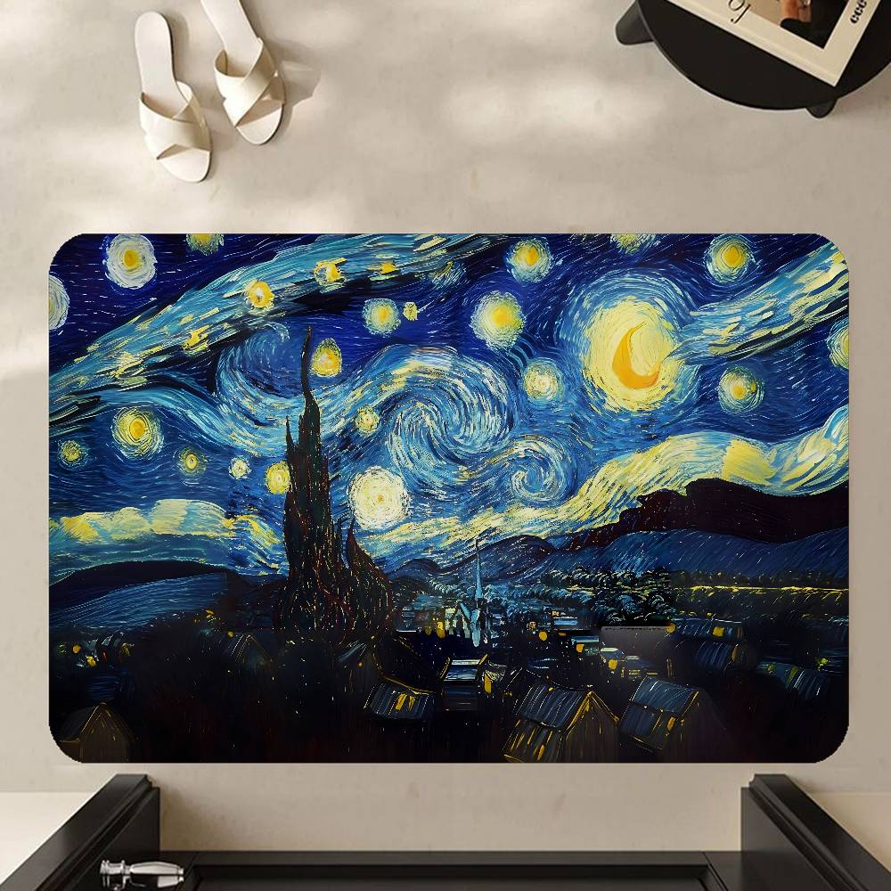Art Category World Famous Painting Bathroom Mat Kids Room Bedroom Decoration Balcony Anti-Slip Doormat Living Room Welcome Rug