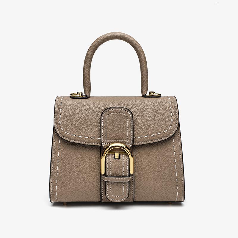 VEZFAA 2025 New Style Trendy Horseshoe Buckle Women's Bag Genuine Leather Saddle Bag High-grade Cowhide Handbag Kelly Bag Shoulder Messenger Bag