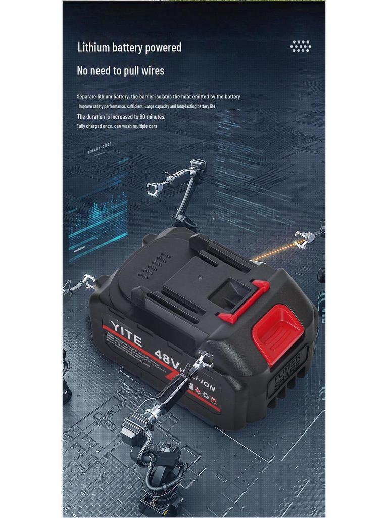 Portable High-Pressure Wireless Car Wash Machine with Lithium Battery