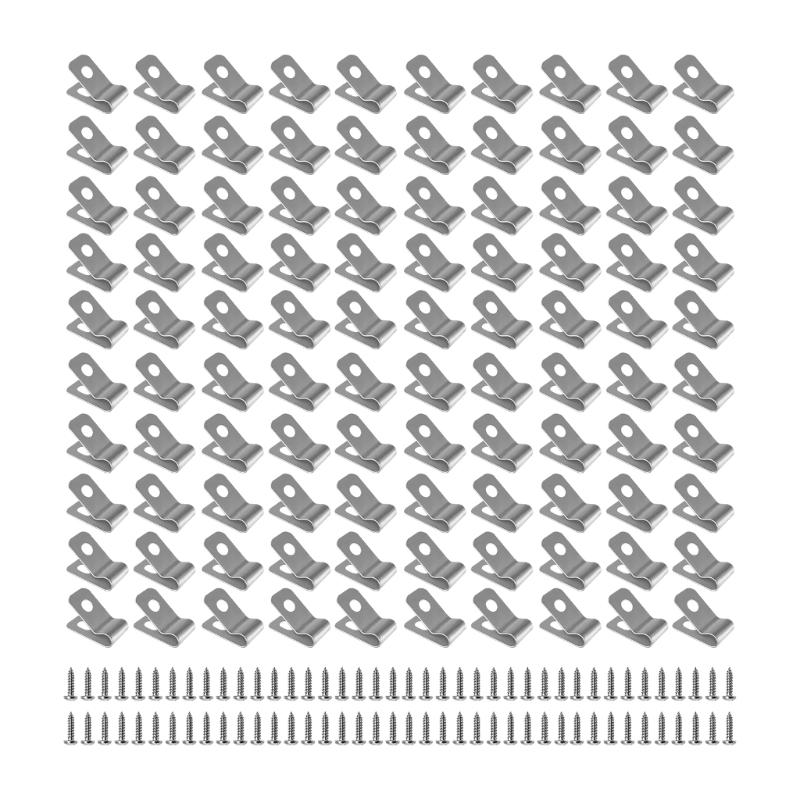 100 Pieces Corrosion Resistant Stainless Steel Wire Fence Clips For Enhancing Stability In Garden And Farm Setting