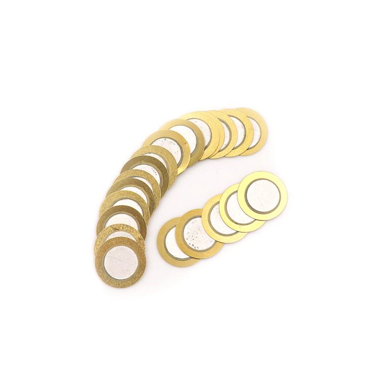 20Pcs 15Mm Piezo Elements Sounder Sensor Trigger Drum Disc Copper