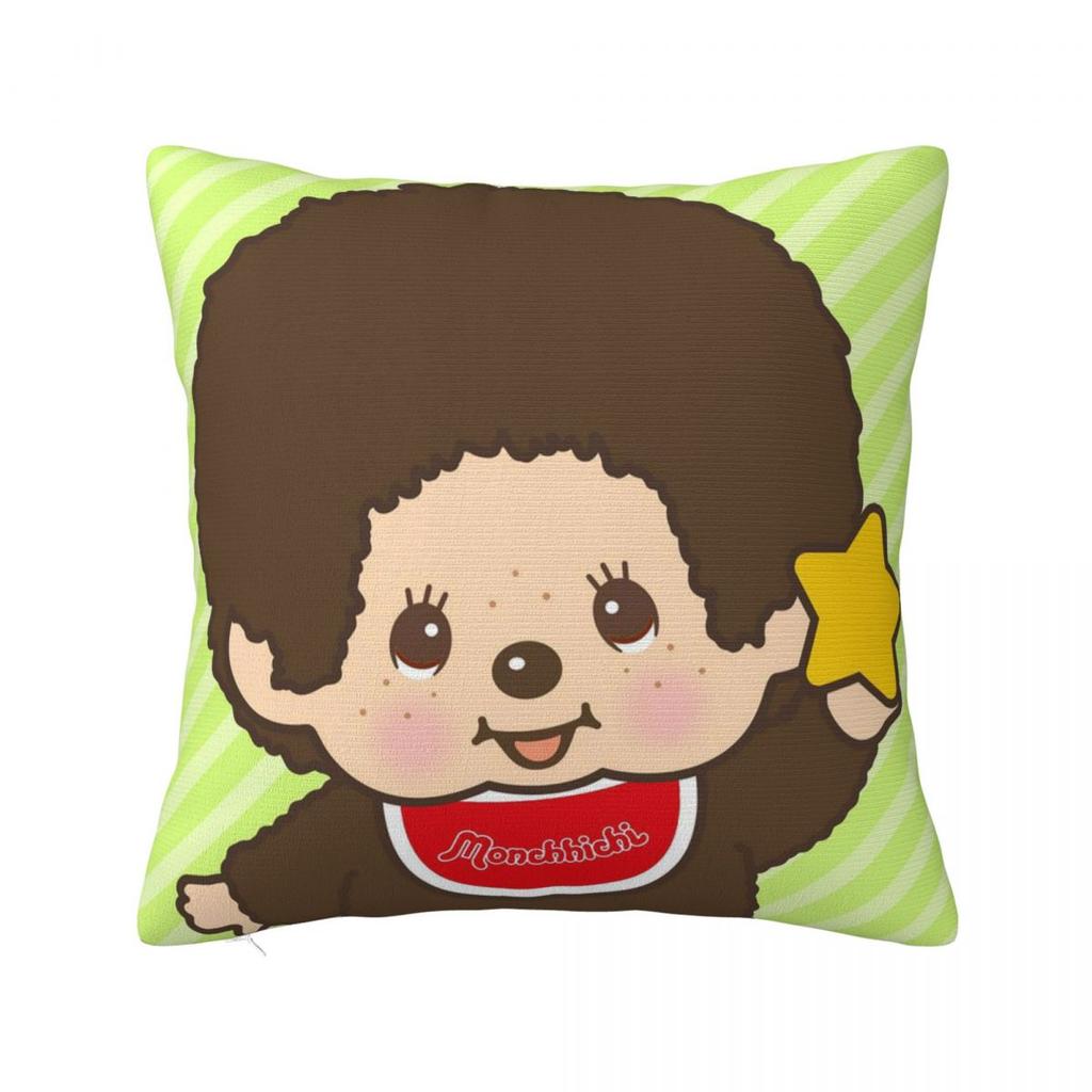 Cartoon Monchhichis Anime Square Pillowcase Cushion Cover Pillow Case Throw Pillow Cover for Home Bedroom Car