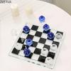 Transparent Crystal Chess Games Square Crystal Chessboard Chess Pieces Geometric Modern Artwork Ornaments Casual Chess Games