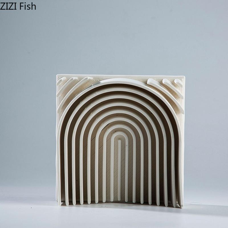Sculpture Forme Géométrique Minimaliste Œuvre d'Art Impression 3D Décoration de Bureau Artisanat Créatif Ornements Accessoires de Décoration Intérieure