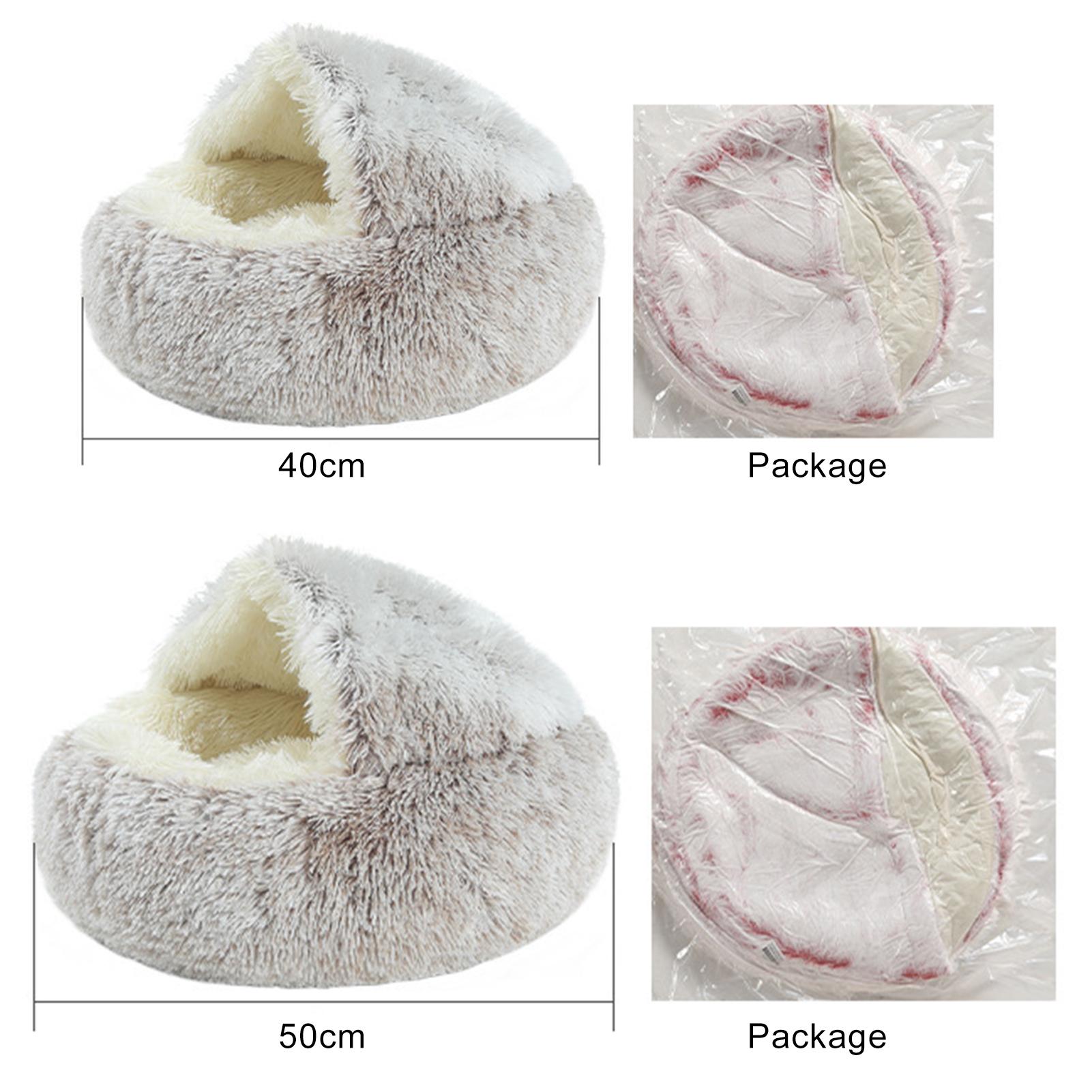 

Cat Bed for Deep Sleep Plush and Warm Cat Cave Comfortable and Supportive Easy to Clean Non slip Bottom Suitable Glossy Model L-50cm серый
