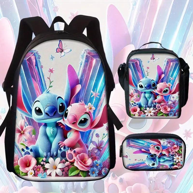 Stitch Rucksack für Kinder aus Oxford-Stoff mit Rückenschutz für den Schulgebrauch