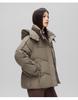 Women's Autumn and Winter Coat Solid Color Stand Collar Hooded Loose Short Thickened Windproof Women's Jacket
