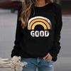 Women's Sweater Crew Neck Casual Loose Pullover Printed Long Sleeve Comfortable Long Sleeve T-Shirt