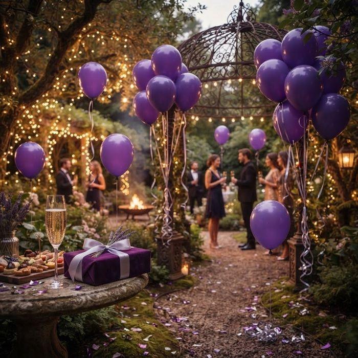 Set de 10 ballons gonflables 30 cm violet