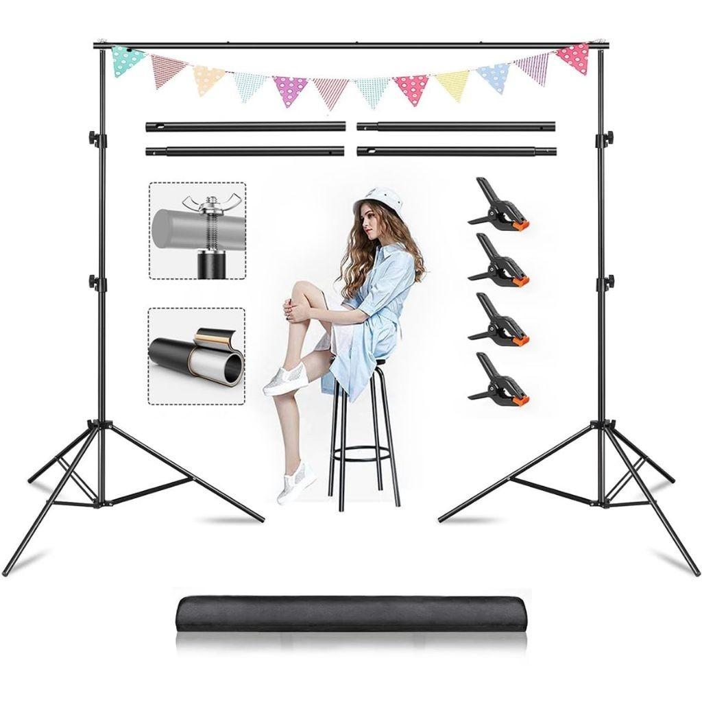 Kit Supporto Sfondo Foto Video Studio Fotografico 2x3M Supporto Sfondo Regolabile Attrezzatura Studio Robusta