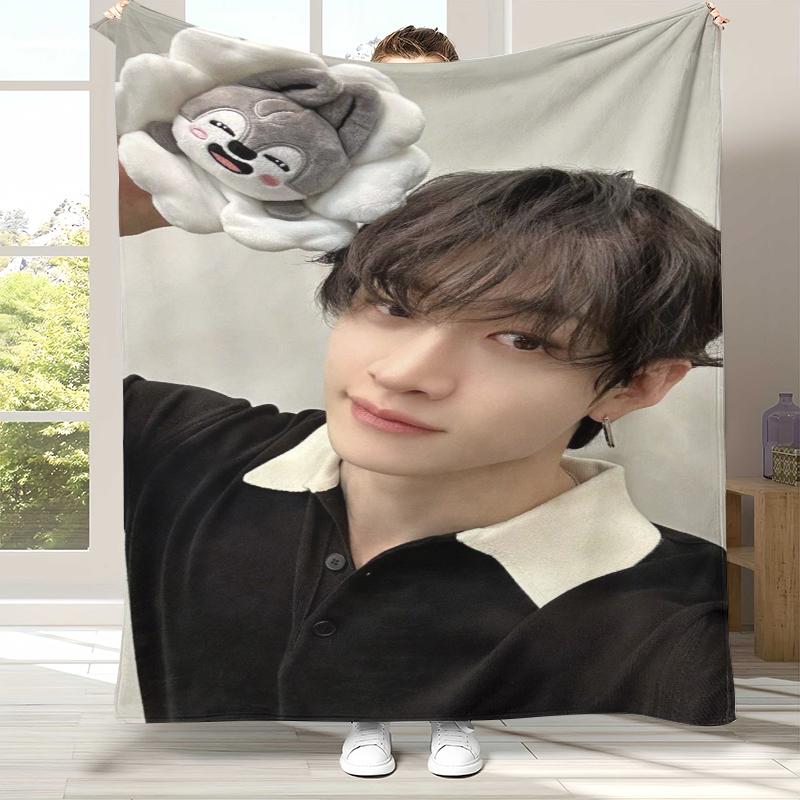 Bang Chan Kpop Stray Kids Flannel Blanket,Ultra Soft Warm Plush Throw for Home Bedroom Bed Sofa Cover Camping Picnic gift