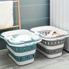1pc Large Folding Clothes Basket For Household Wall Hanging Clothes Storage Basket Bathroom Laundry Basket Plastic