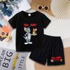 Tom and Jerry T-shirt Shorts Set Cute Cartoon Printed Casual Wear Fashion Summer Boys Girls Clothes Birthday Gift Tops Sportwear