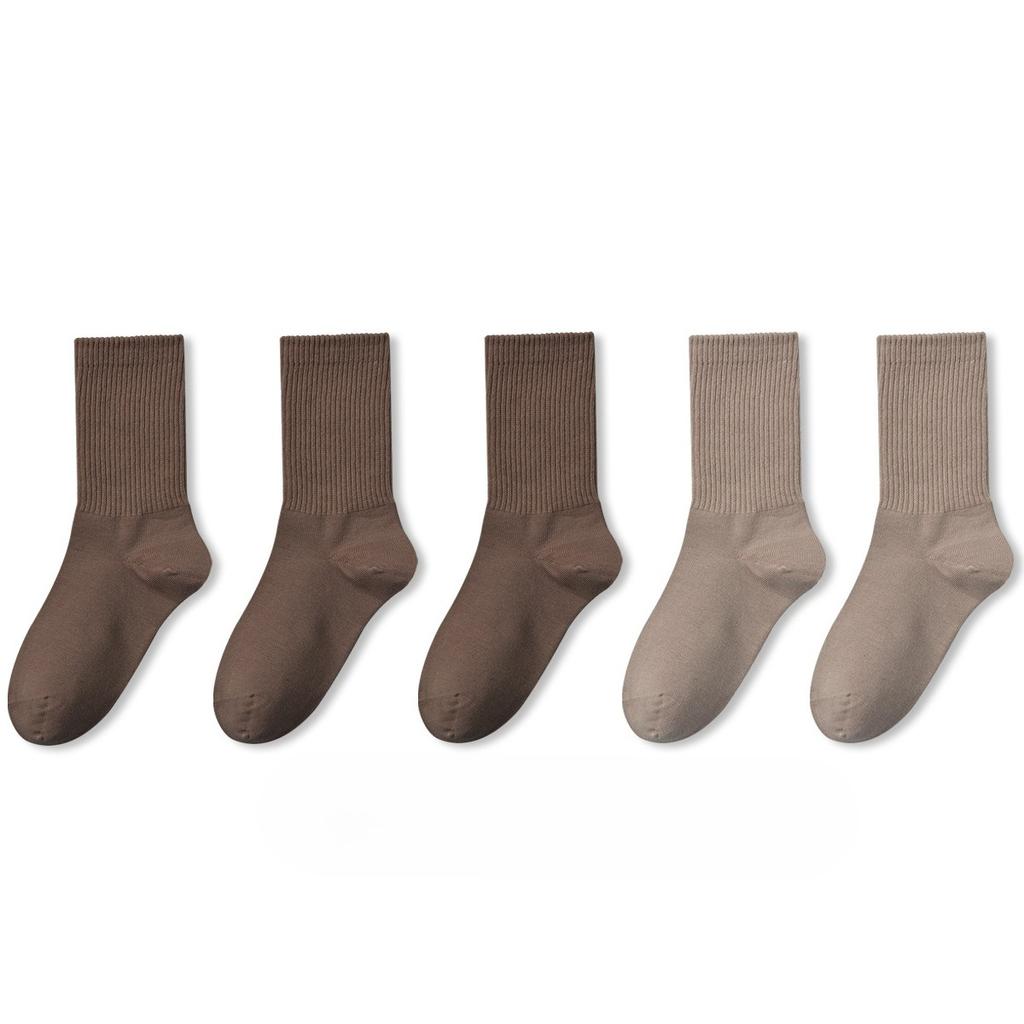 5 Pairs of Female Autumn and Winter Pure Cotton 7A Antibacterial Deodorant Wicking in The Tube Pile Cotton Socks