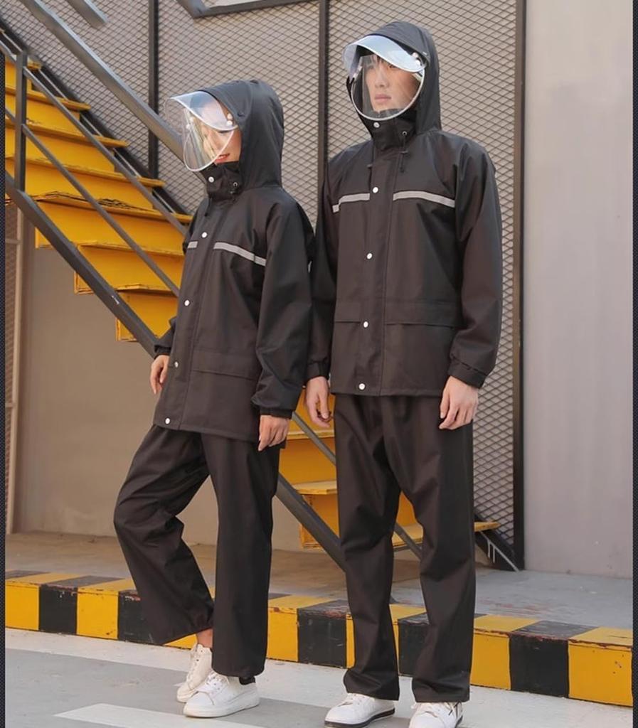 Waterproof Rain Suit Cycling and Motorcycle Rain Rain Gear for Outdoor and and Available in Plus Sizes Men's Raincoat, Jacket, Activities, School,