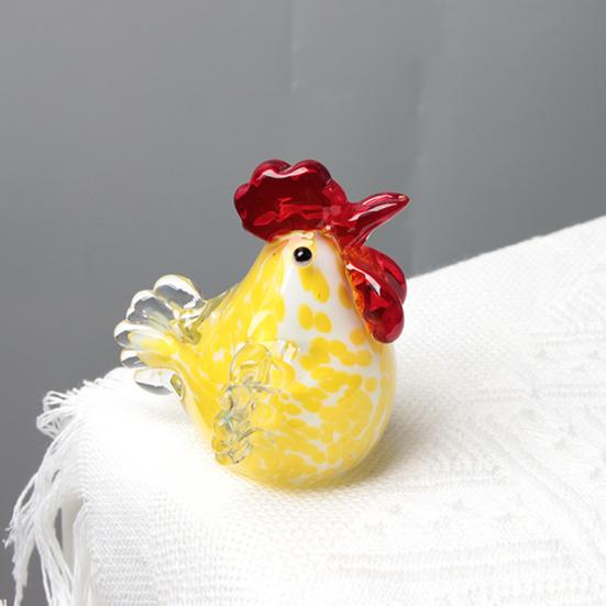 Ручна розписна керамічна фігурка півня Статуетка курки в стилі фермерського будинку Реалістична скульптура тварини Декорація для полиці, столу вдома та в офісі