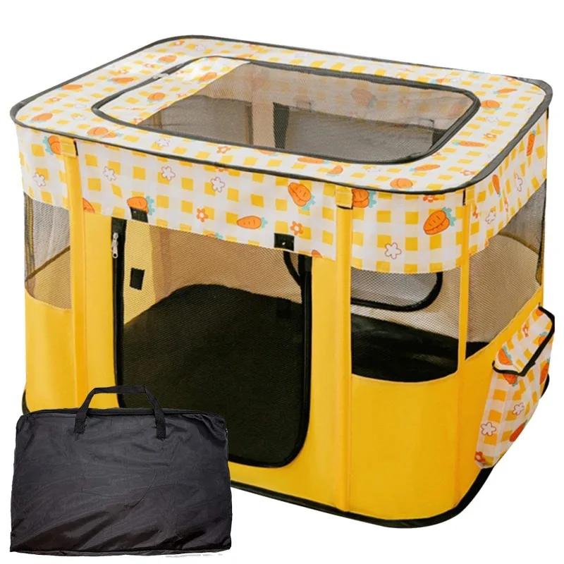 Foldable Pet Playpen Oxford Cloth Indoor Outdoor Tent Fence Storage Bag Puppy Cat Small Animal Easy Assemble Portable Play Pen