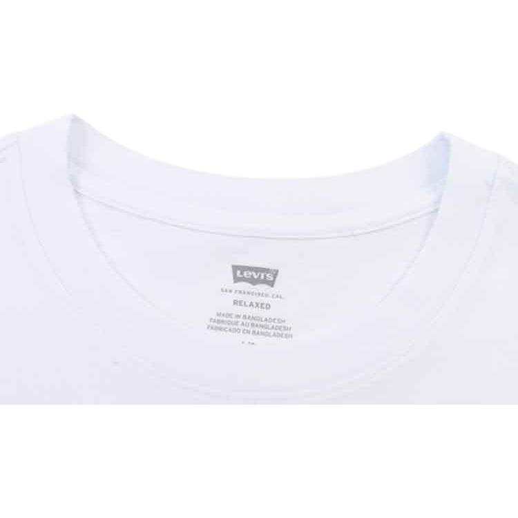 Levis Letter Logo Printed Solid Color Casual T-Shirt Men Tops White A0107-0000