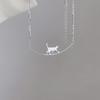 Adorable Cat Climbing Pendant Necklace – Niche Animal Clavicle Chain for Women
