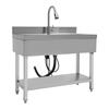 201 Stainless Steel Utility Sink Single Bowl 13Gal Capacity Anti-Splash Sound Absorbing with Faucet for Home Restaurant