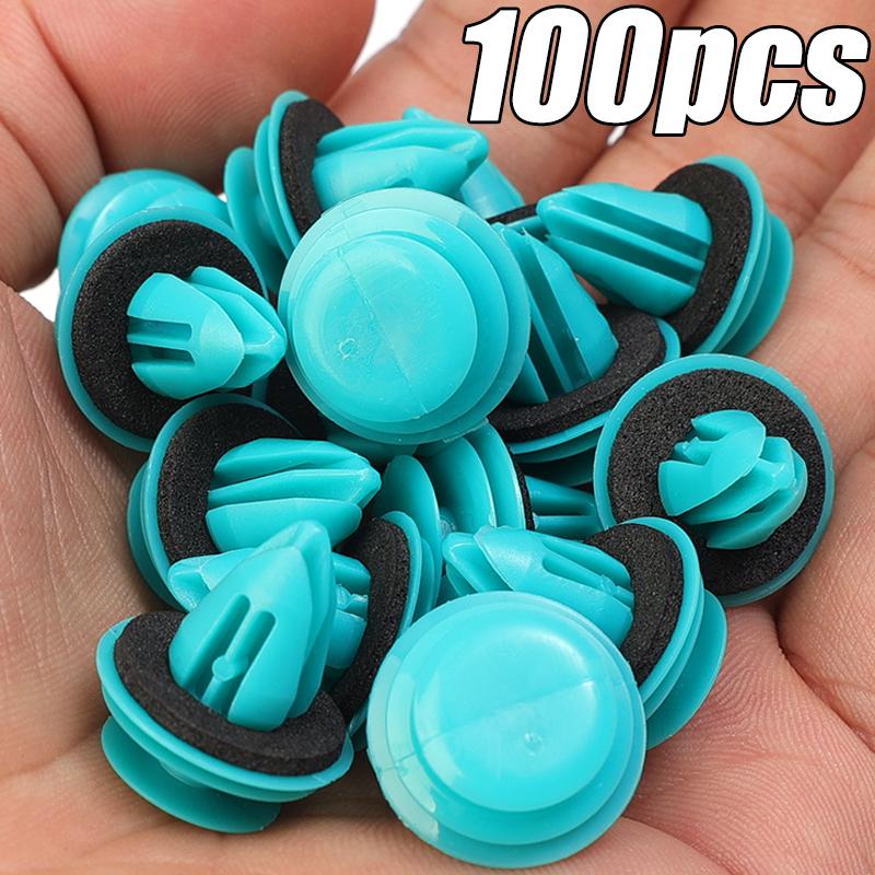 100/20PCS Auto Door Panel Clip with Seal Ring Auto Fastener Rivet Bumper Clip Retainer Car Interior Retaining Accessories