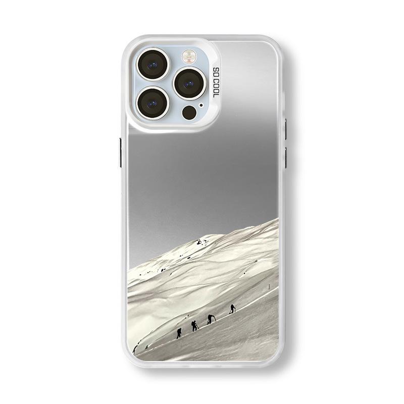 A Traveler Climbing A Snowy Mountain Phone Case For iPhone 17 Air 16 Pro Max 16E 15 14 Plus 13 12 11 XS XR Shockproof Hard Cover