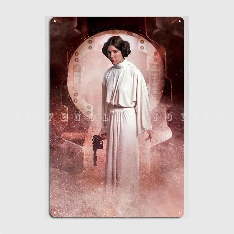 Лейя Органа Металлическая табличка Постер Клуб Дом Гараж Клуб Винтажный декор стены Жестяная вывеска Постер 20x30cm（7.8x11.8inch）