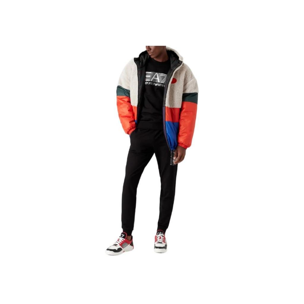 Emporio Armani EA7 SS22 Letter Print Crew Neck Sweatshirt Men Sweatshirt Black 6LPM60-PJ05Z-0200