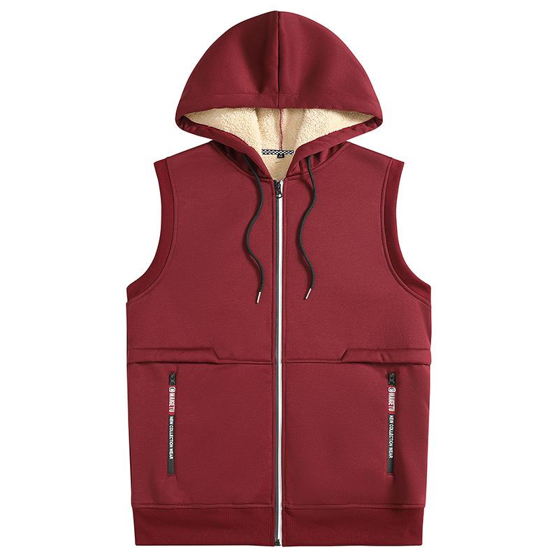 

Плюшевая мужская куртка из шерсти ягненка с капюшоном свободного кроя Мужская одежда S красный