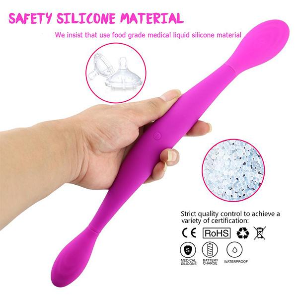 Double Dong Dildo Rechargeable Two Shock Ends Realistic Dildo Female Masturbator Sex Toys for Women