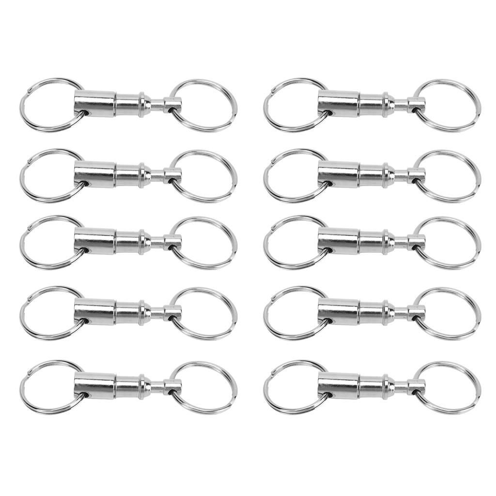 10 PCS EDC Quick Release Keychain Double Ring Keychain Outdoor Pull Apart Key Ring