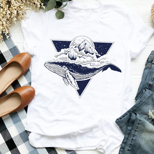 Women Lady Flower Butterfly Cartoon Printing 90s Fashion Print Shirt Clothes T Tee Womens Tshirt For Female Top Graphic T -Shirt