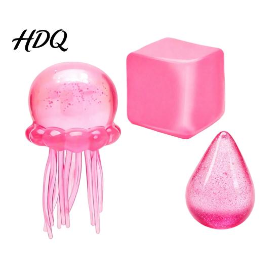 Duck Squeeze Toy 3Pcs Stress Relief Soft Stretchy Jellyfish Dog Baby Portable Ball Pizza Bun Ice Cream Waterdrop Cube Sensory Pinch Party Favors