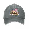 Puppie Love Dog Donut Dessert Pink Graphic Washed Baseball Cap Outdoor For Womens Unisex FeUnisex