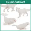 Arctic Bear Simulated White Fox Seal Whale Polar Animals Model Ornament Set