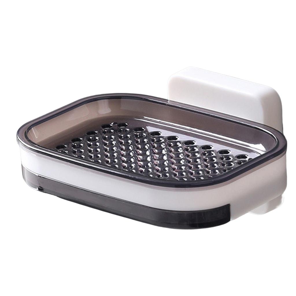 Wall Mounted Double Layer Soap Dish ABS Material No Drilling Required for Bathroom Kitchen